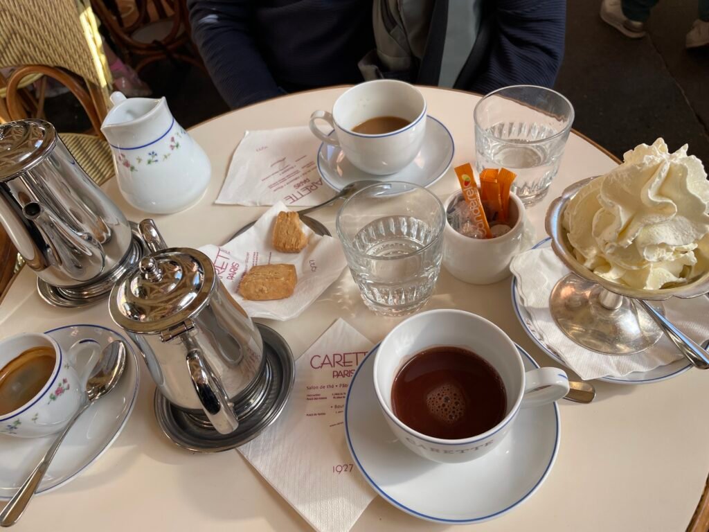 Chocolat chaud with chantilly whipped cream