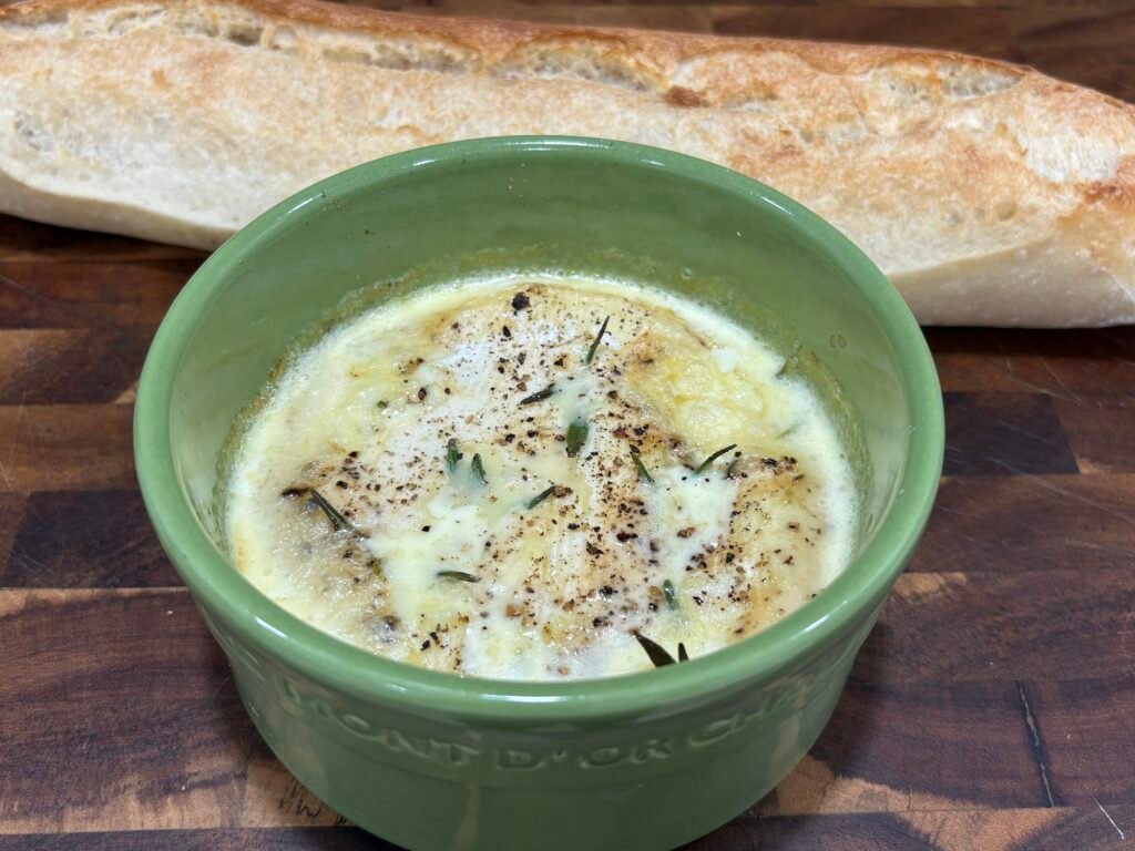 Baked Mont d'Or cheese with baguette
