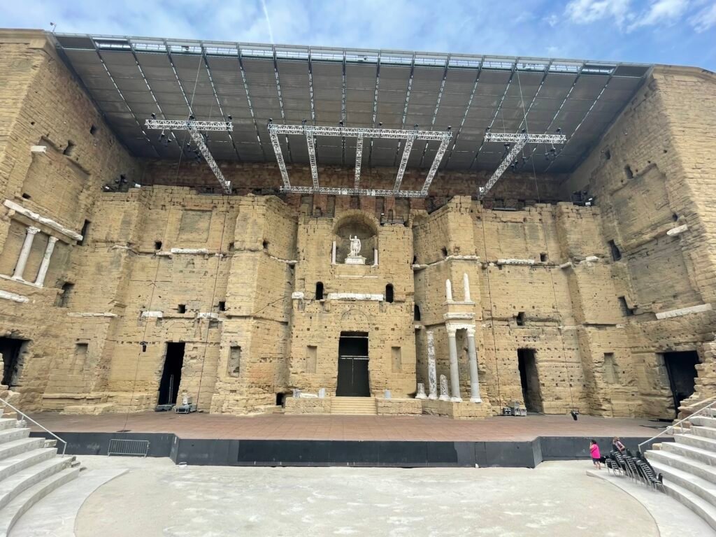 The stage wall of the Roman theater in Orange, France