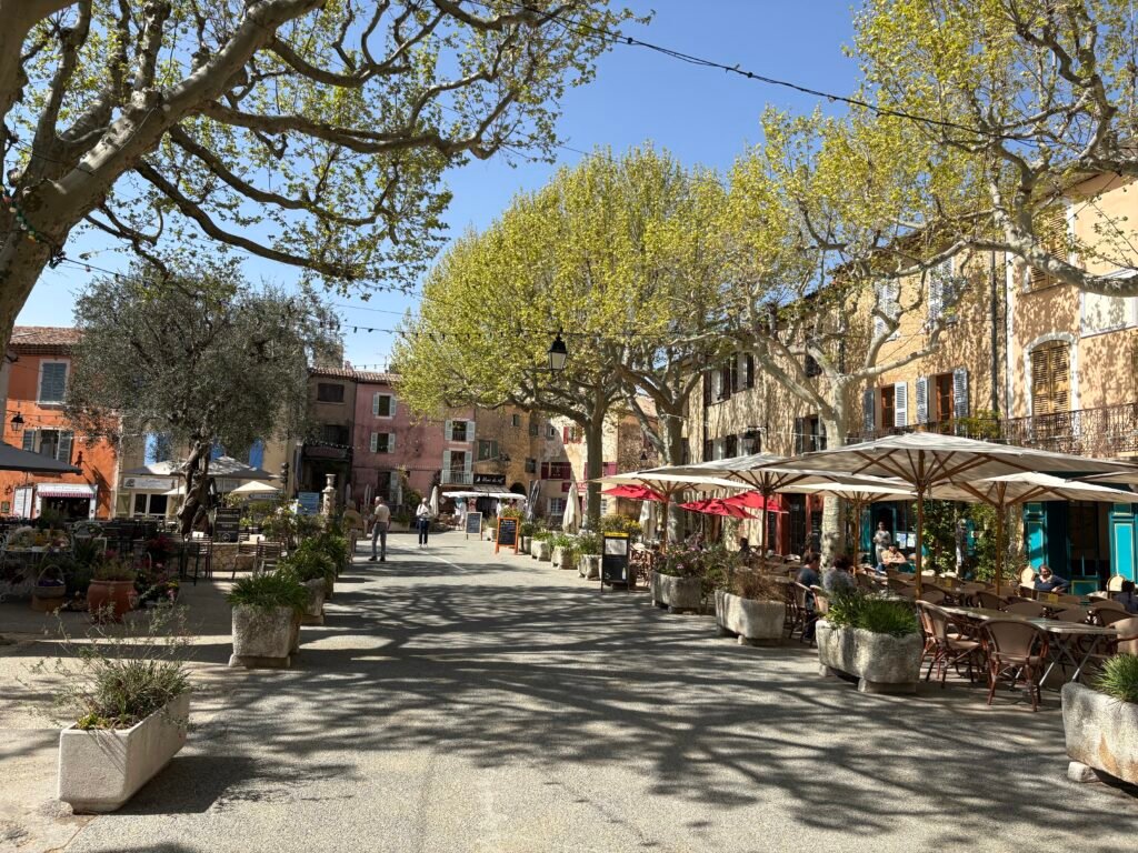 A town square in Tourtour, France